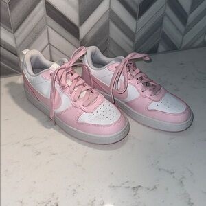 Nike Pink and White Sneakers - gently used